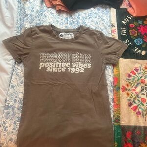 Dutch Bros Brown Retro Typography Short Sleeve Tee